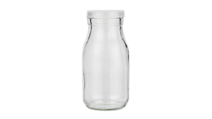 Glas Vase m/ klar plastiklåg - Ø 5,5 cm - Højde: 12 cm