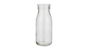 Glas Vase m/ klar plastiklåg - Ø 5,5 cm - Højde: 14 cm