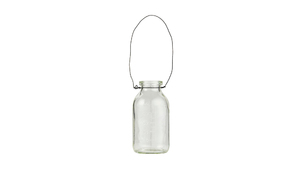 Glas Flaske m/ wire - Ø 4,7 cm - Højde: 9,7 cm - Transparent