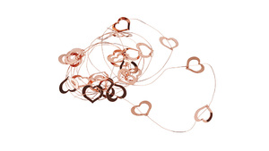 Hjerter på wire - 2 x 200 cm -  Kobber