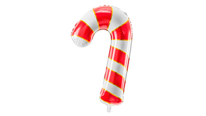 Folie Ballon - CANDY CANE - 50 x 82 cm - Rød/Hvid