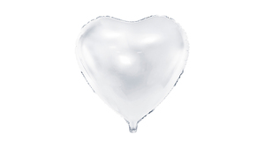 Hjerte Ballon - 45 cm - White