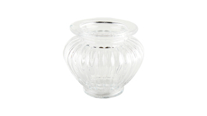 Vase Glas Strips - Ø 10 cm - Højde: 6,5 cm - Transparent -