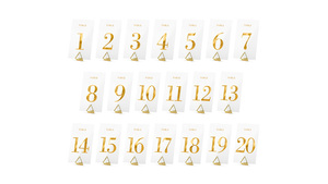 Bordnumre m/ Guld tryk - indeholder 1-20