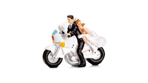 Kagepynt - Nygifte på Motorcykel - 11,5 cm