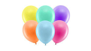 Rainbow Balloner 23 cm - Pastel Mix - 10 stk./ps