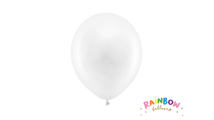 Rainbow Balloner 23 cm - Pastel White - 10 stk./ps