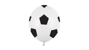 Ballon - FOOTBALL - White - 30 cm - 6 stk./ps