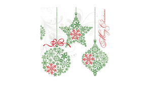 Green & Red Graphic Snowflakes