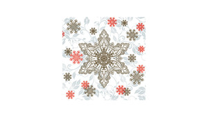Gold & Red Ornate Snowflakes