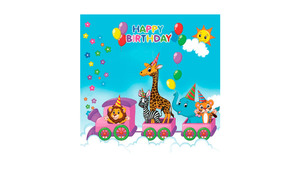 Happy Birthday Train - Servietter