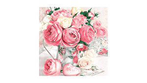 Pink Roses in Vintage Vase