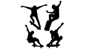 Skateboard - Kulsort - 12 stk./ (3x4) ps