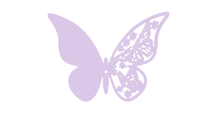 Sommerfugl Glaskort - Lavendel - 10 stk./ps