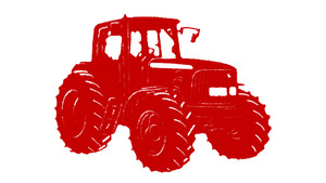 Traktor - Julerød - 10 stk./ps
